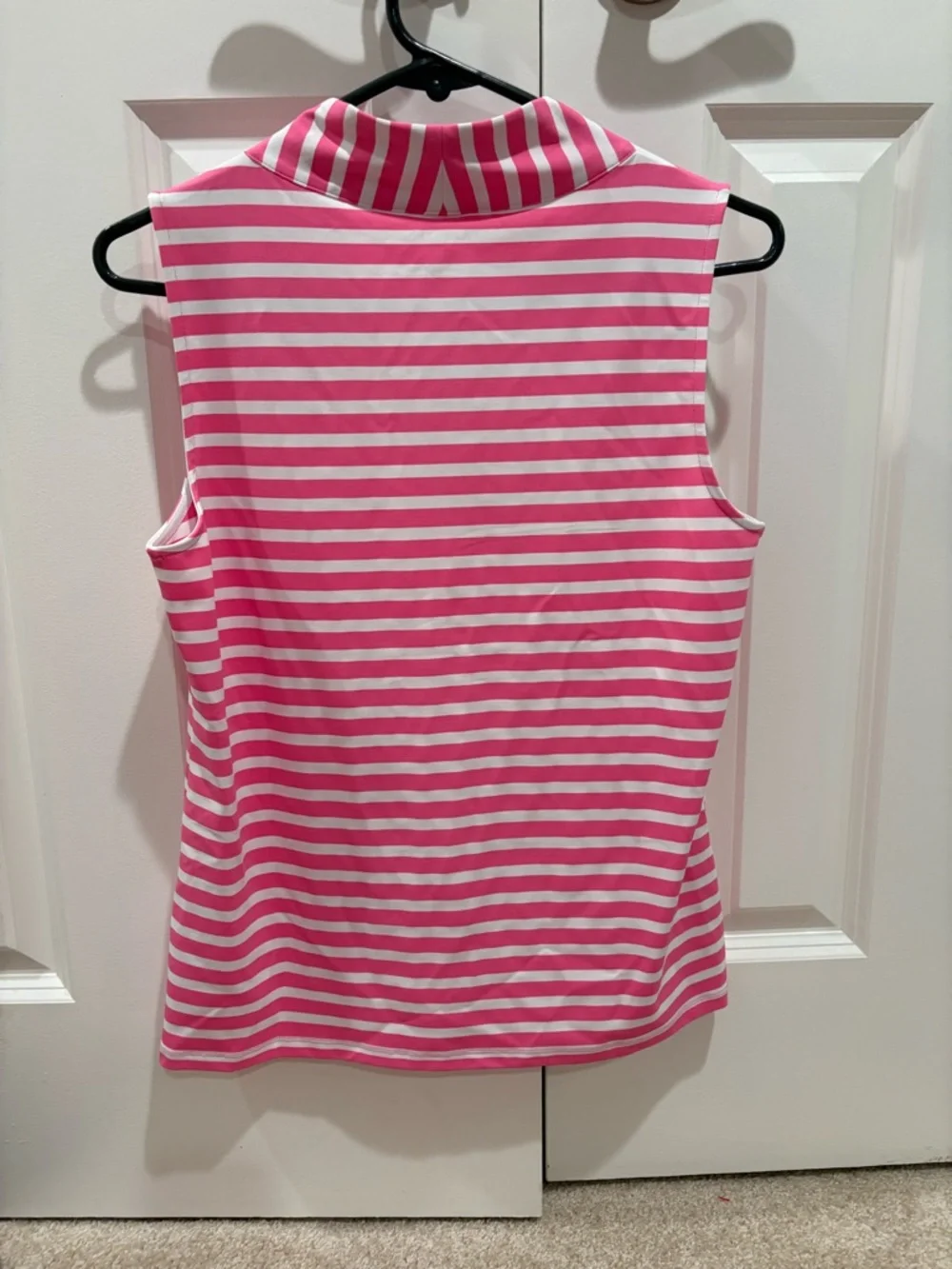 Talbots Pink and White Striped Sleeveless Tank Top - Picture 2 of 4